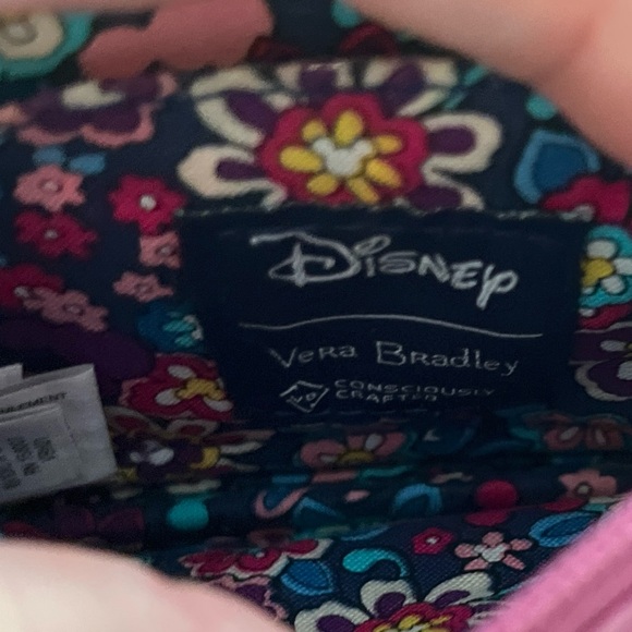 Vera Bradley Pink Floral ID Holder with Mickey Keychain - Picture 3 of 3